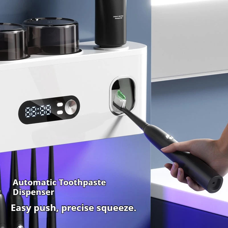 HOMEFISH Esterilizador De Cepillos De Dientes UV Portátil, Soporte Recargable De Pared, Secador Inalámbrico Para Cepillos De Dientes Eléctricos