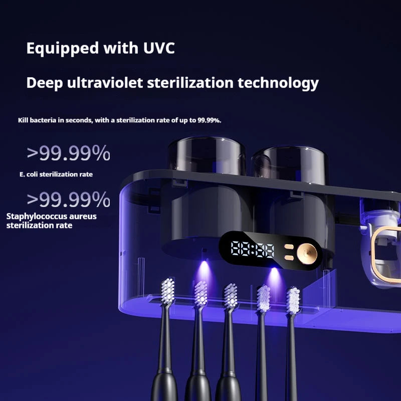 HOMEFISH Esterilizador De Cepillos De Dientes UV Portátil, Soporte Recargable De Pared, Secador Inalámbrico Para Cepillos De Dientes Eléctricos
