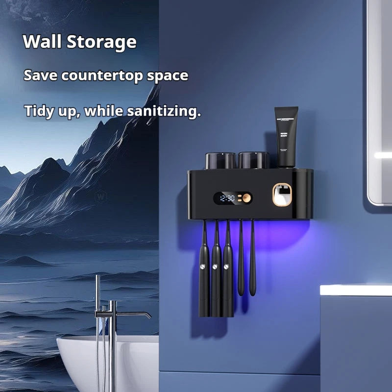HOMEFISH Esterilizador De Cepillos De Dientes UV Portátil, Soporte Recargable De Pared, Secador Inalámbrico Para Cepillos De Dientes Eléctricos